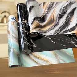 50cm Width Foil Marble Stickers Self Adhesive Waterproof Oil Proof Wallpaper for Kitchen Mesa Decor Pet Peel and Stick Film