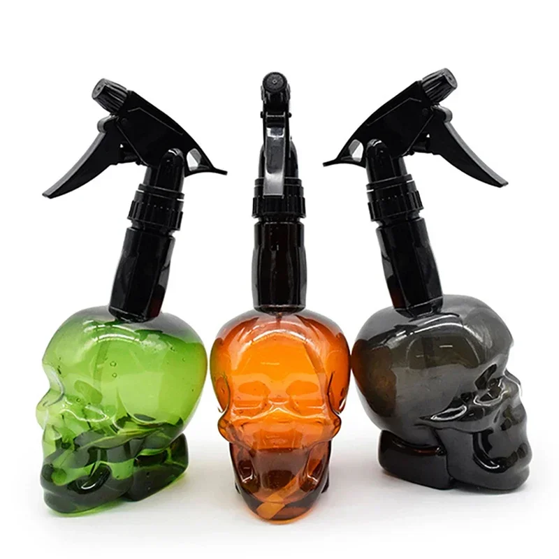 500ML Hairdressing Spray Bottle Professional Barber Shop Refillable Bottles Skull Shape Adjustable Nozzle Empty Bottle Container