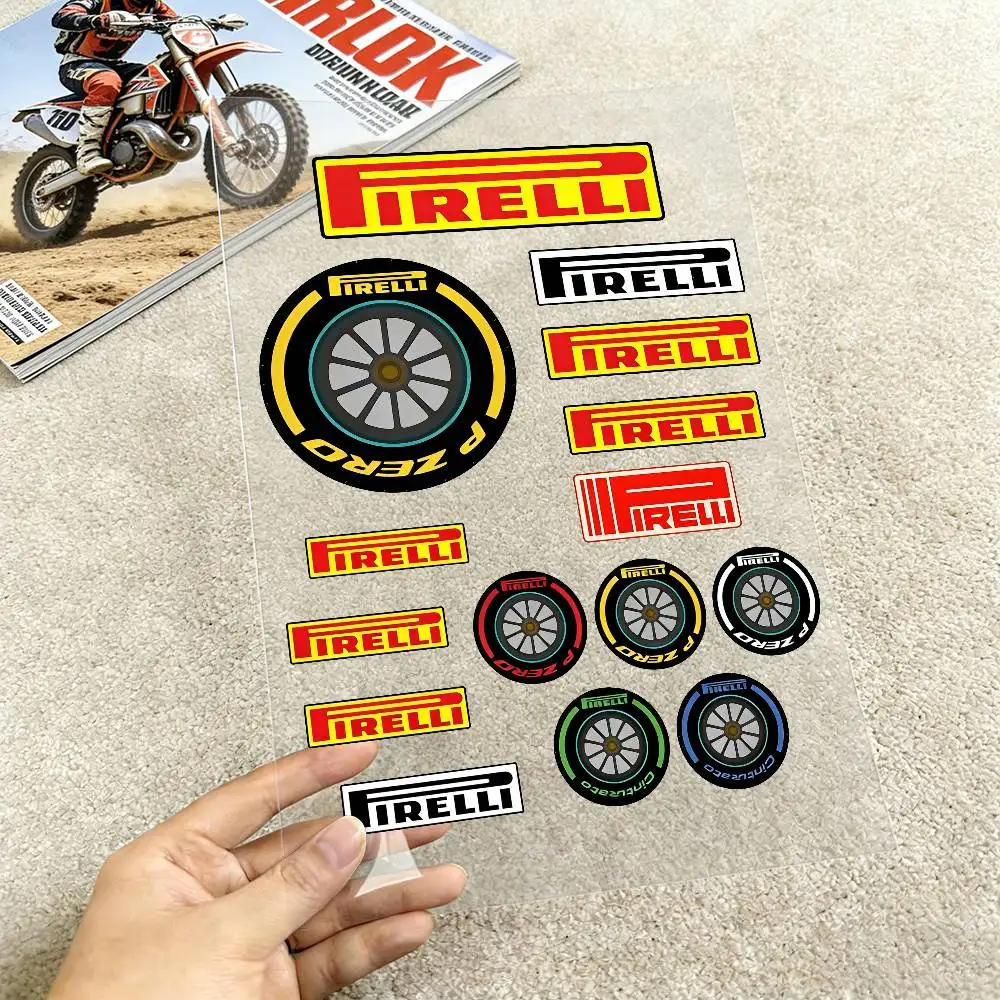 

For PIRELLI Reflective Motorcycle Stickers Waterproof Vinyl Decals For Motorbike Helmet Fuel Tank Bike