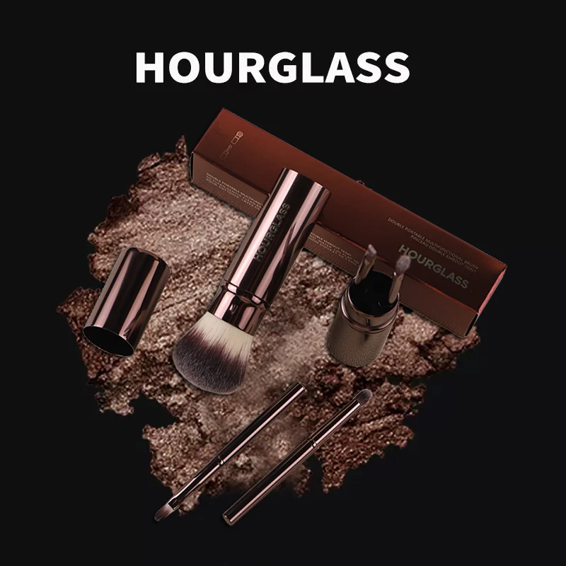 Hourglass Makeup Brush-1018 Multi functional Set of 5 Brushes Loose Powder Brush Lip Brush Eyebrow Brush Portable Makeup Brush