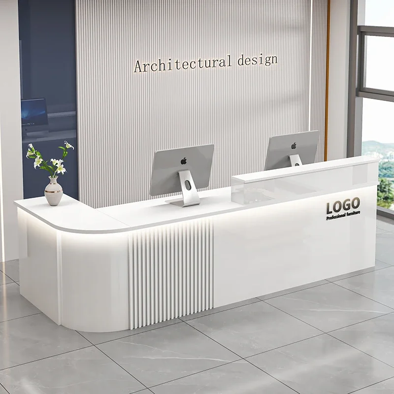

Professional Office Bar Counter Modern Simple Luxury Design Reception Table Beauty Salon Bar Counter Commercial Furniture