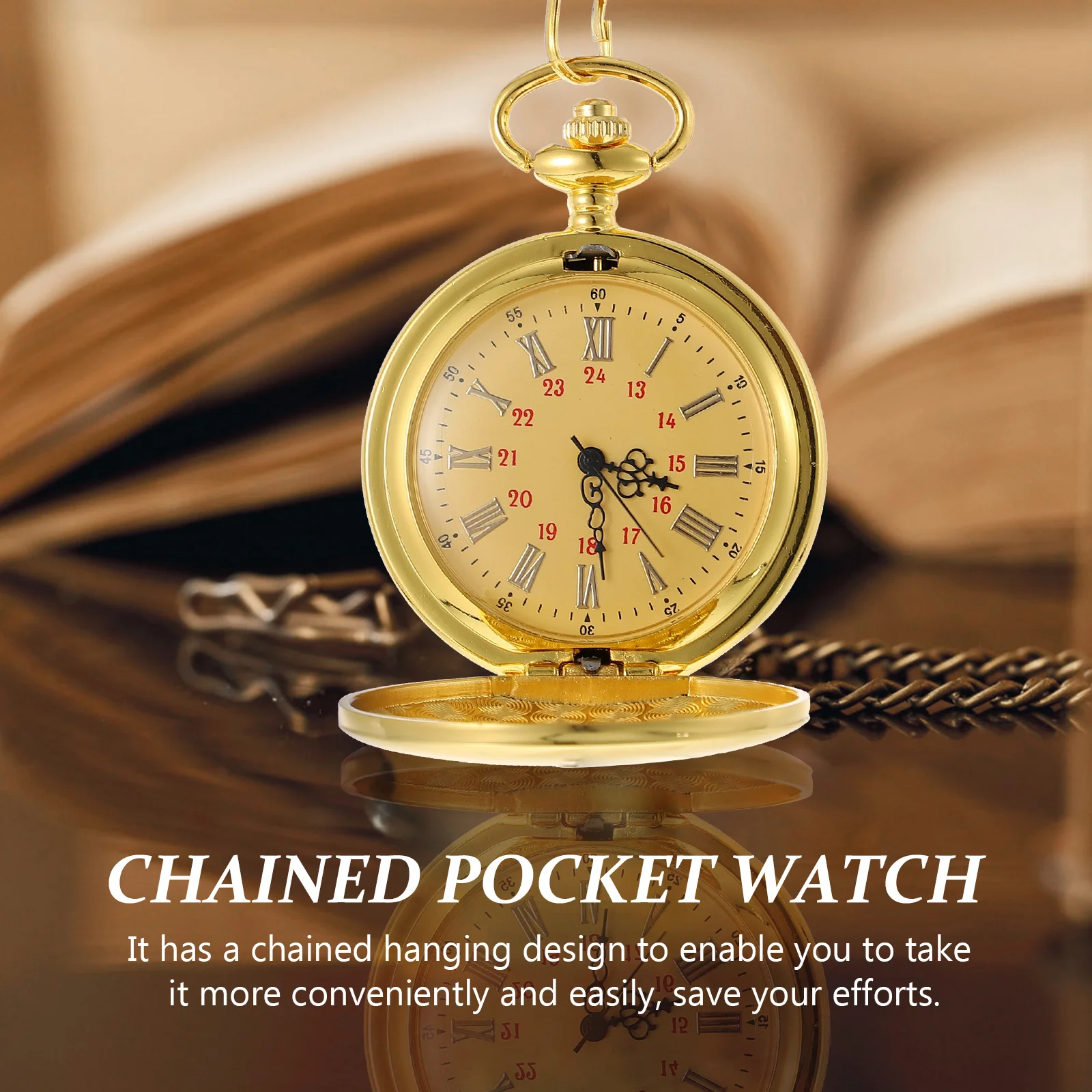 

Pocket Watch Retro Hanging Chain Accurate Time Vintage Style Design Smooth Workmanship Men Portable Pocket Watch
