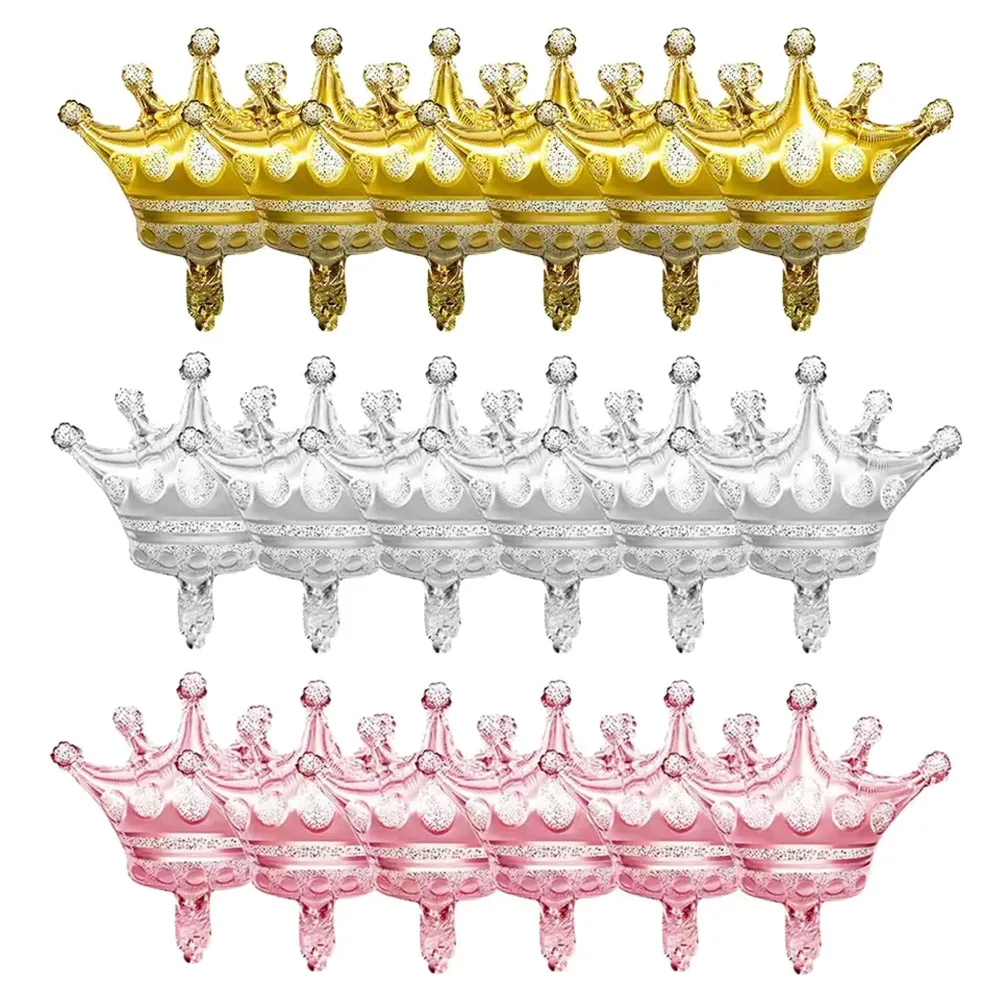 

18pcs Mini Crown Aluminum Foil Balloons Gold Silver Crown for Princess Baby Shower Wedding Birthday Party Decoration Supplies