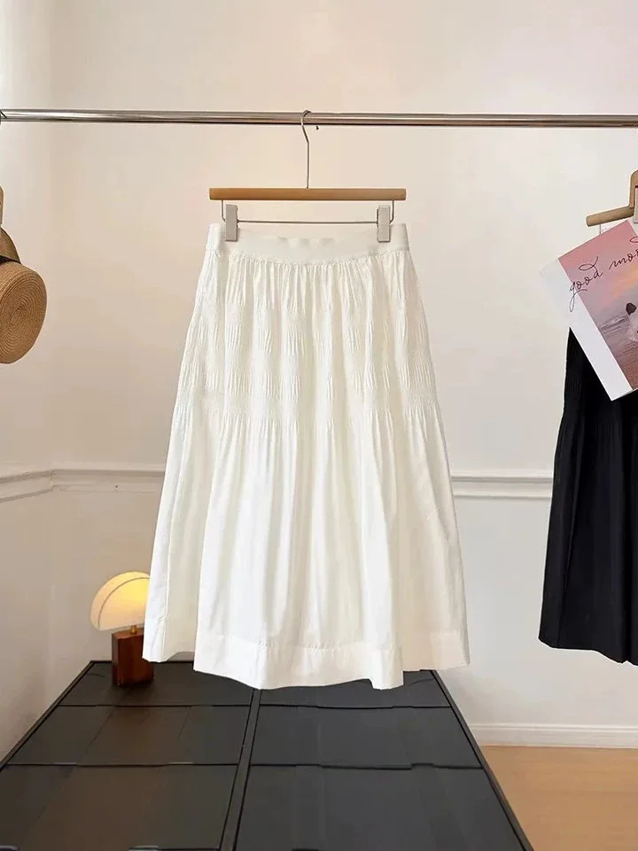 Dave&Di Summer New Women's Clothing Standard Version Layered Mid Length Skirt Skirt Woman Clothing Faldas Skirts