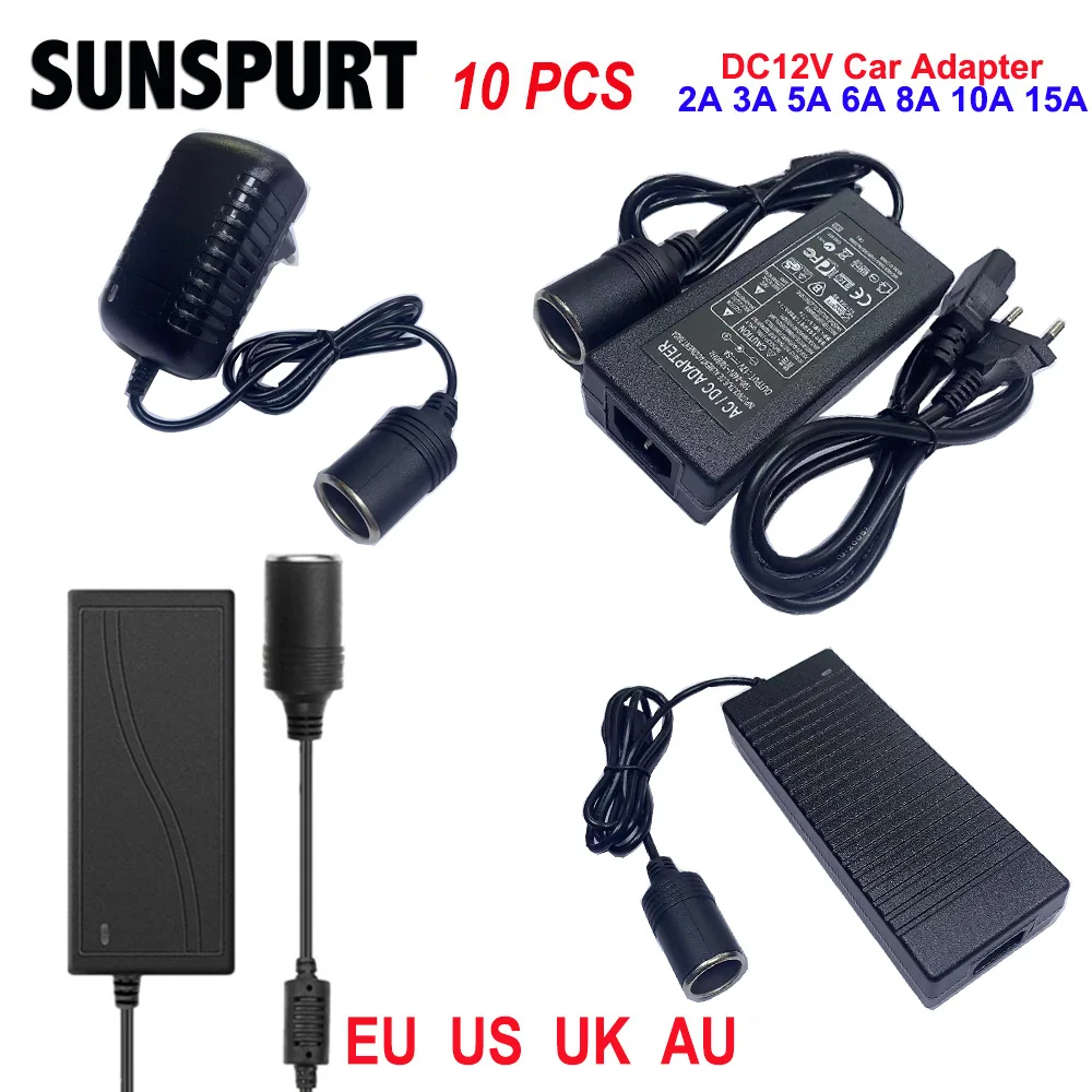 

Car Inverter AC 110V 220V to DC 12V 2A 3A 5A 8A 10A Socket Power Adapter Cigar Lighter Converter for Car Air Pump Vacuum Cleaner