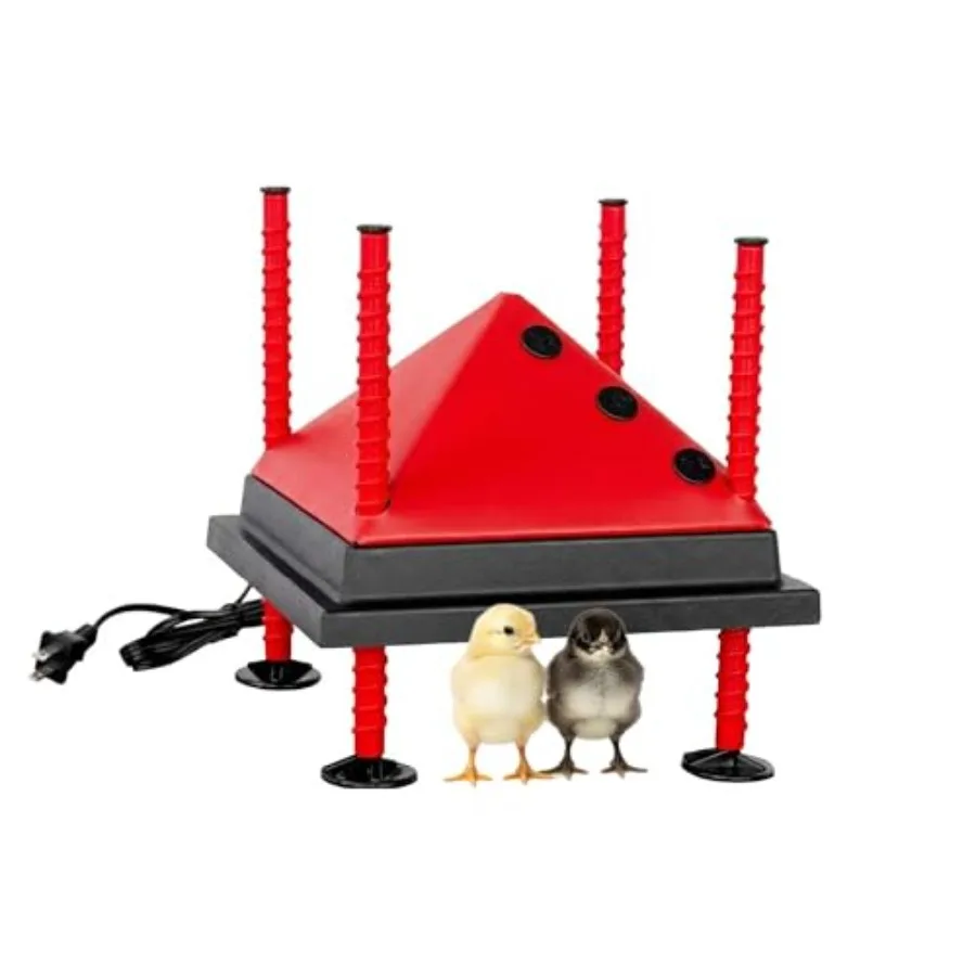 

Регулируемая нагревательная пластина 10x10 дюймов с дополнительным складным конусом для защиты от сколыпин для до 15 цыплят, энергоэффективная нагревательная пластина для инкубатора