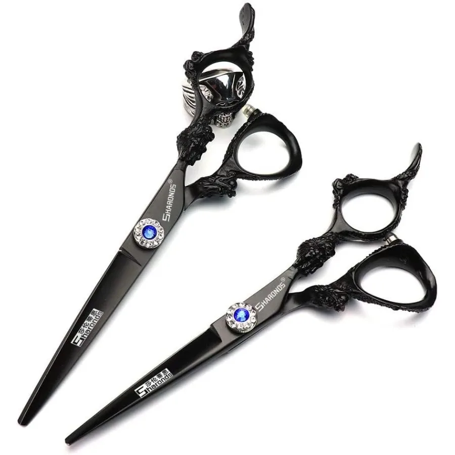 مجموعة ماكينة قص الشعر الاحترافية مقاس 6/7/9 بوصة من الفولاذ المقاوم للصدأ ماكينة قص الشعر الحادة مع 6 بوصة 2 قطعة مقص خاص بمقص سيلفي