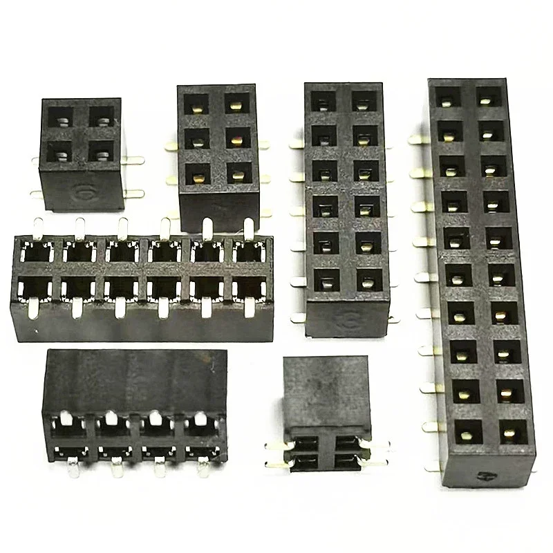 

50pcs 2.54mm PH5.0 SMD 2X3/4/5/6/7/8/10/12/20P Plastic Height 5.0 Double Row Goldplated Rohs PCB Female Pin Header Connector