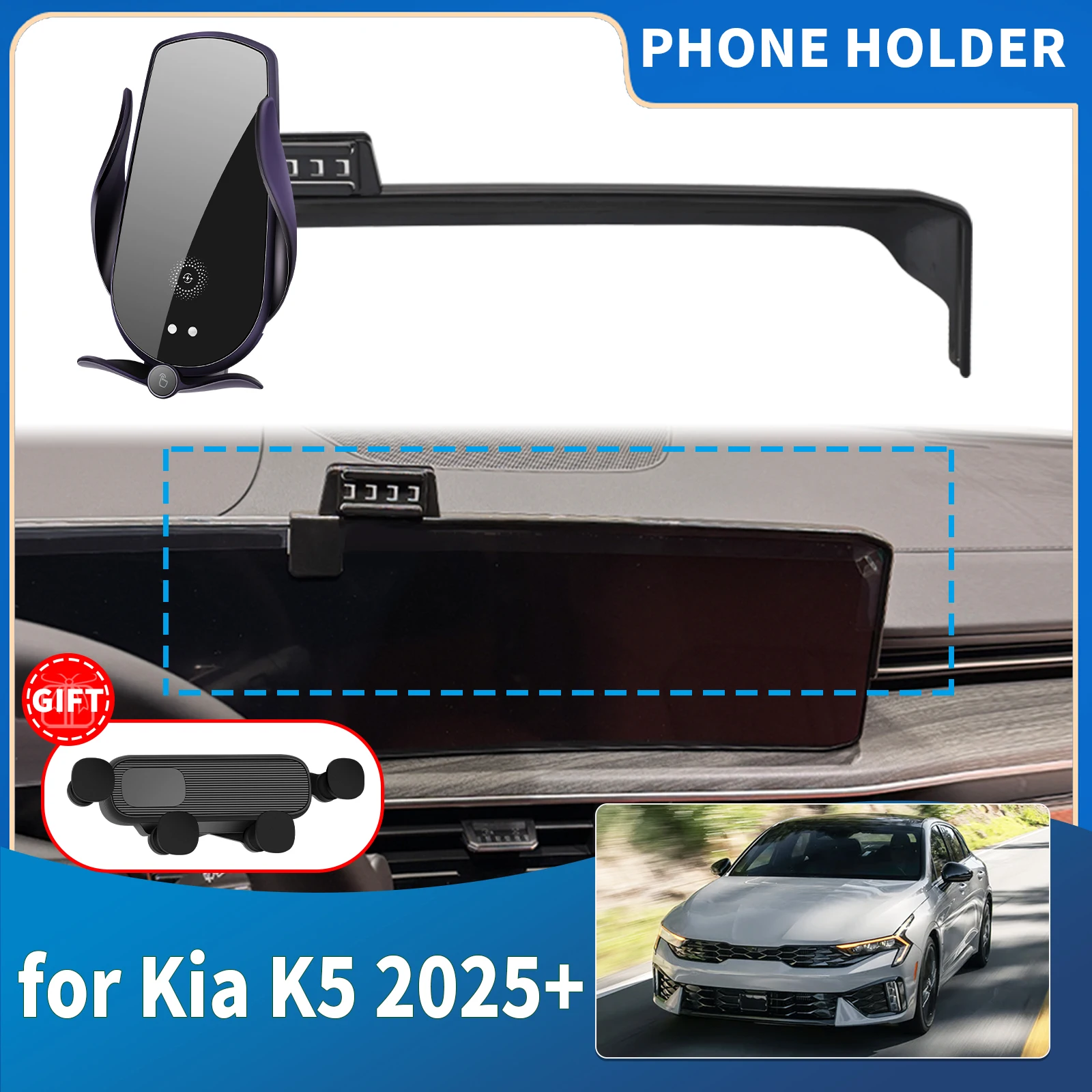 

for Kia K5 2025 2026 2027 Phone Holder Bracke Screen Base Integrated Screen Mount Phone Holder Mount Car accessoires