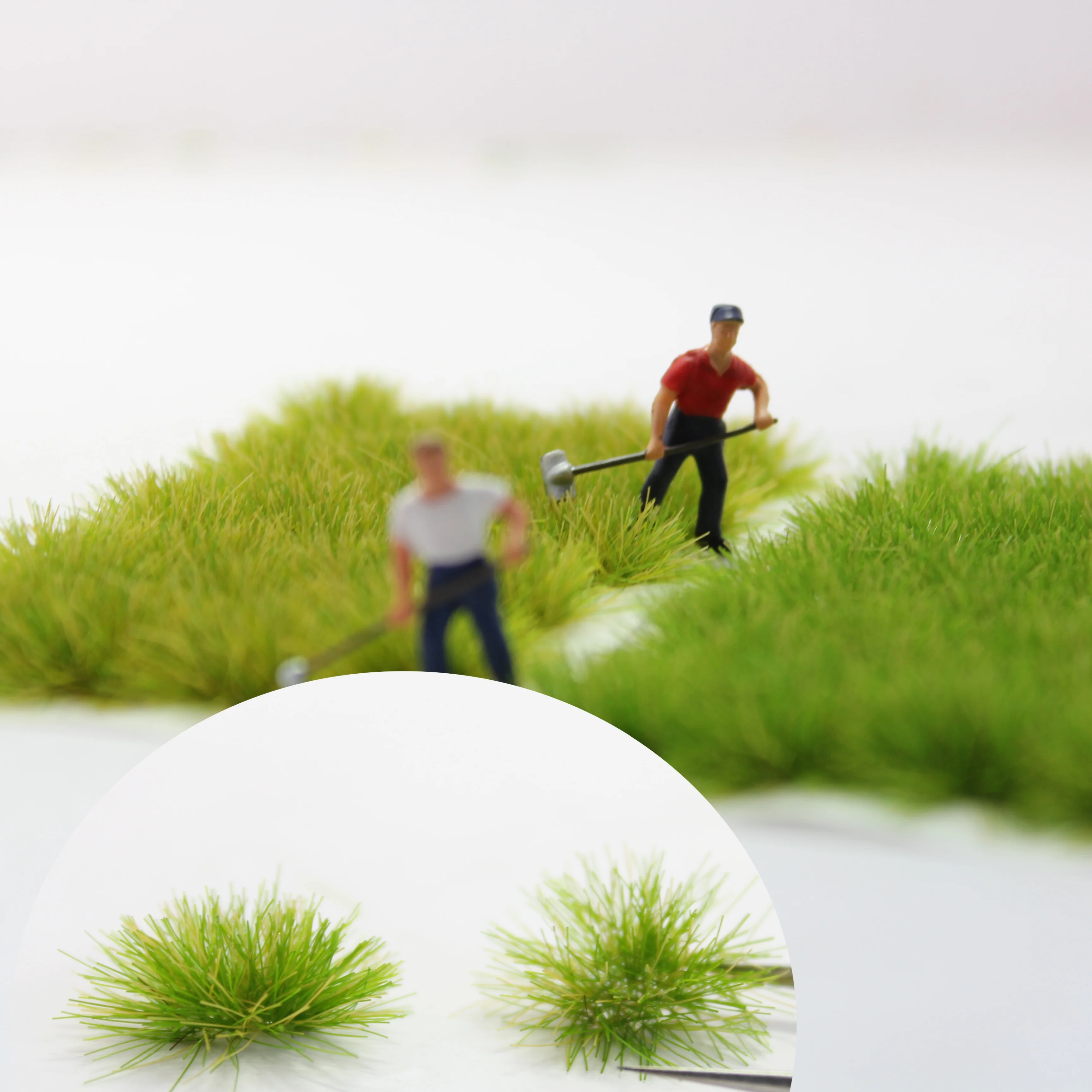 Nova caixa de 32 peças com modelo autoadesivo grama estática diy modelo artesanal material grama militar micro-paisagem material de layout