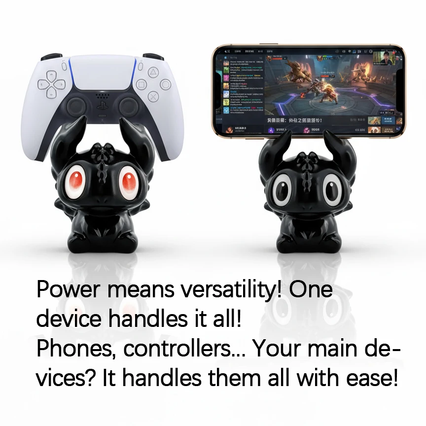 حامل وحدة تحكم ألعاب التنين اللطيف - حامل عالمي لأجهزة PS وXbox والمفتاح والهواتف، وديكور هدايا الألعاب المضحكة لعرض المكتب #6