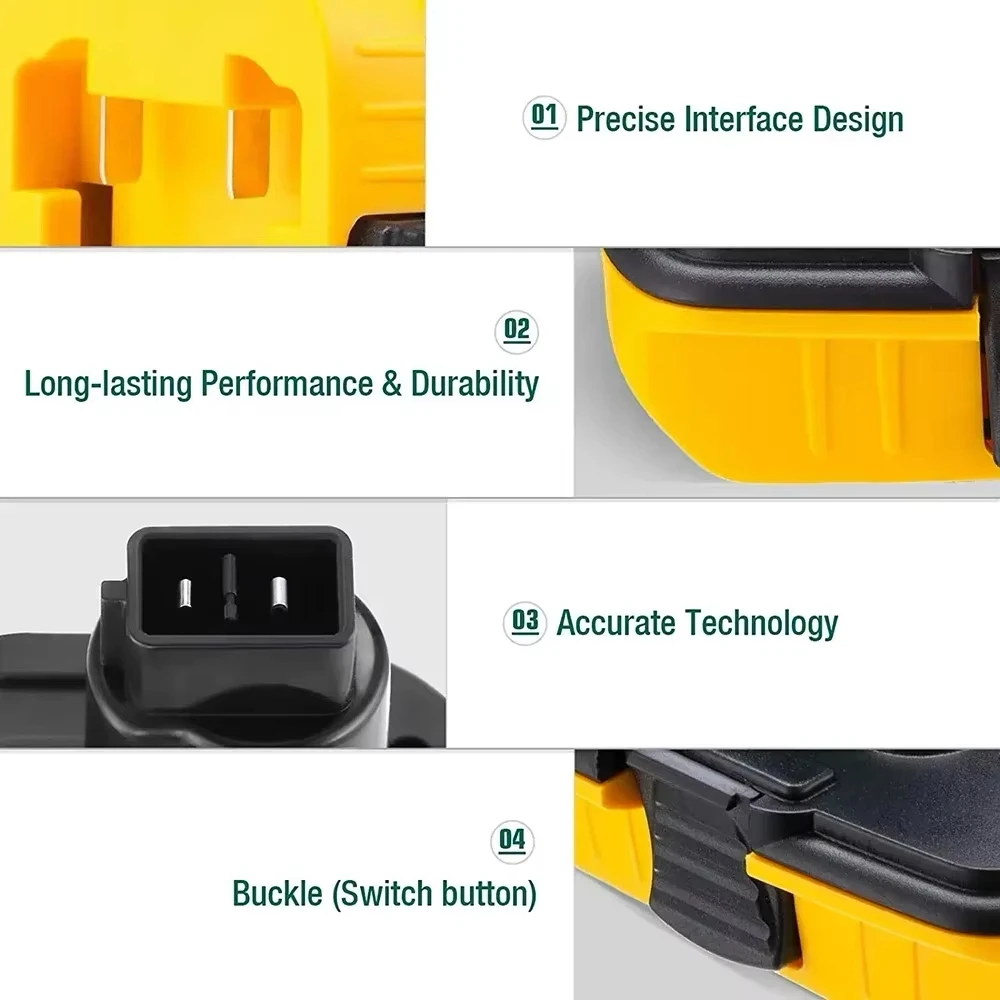 DCA1820 Power Tool Adapter USB Power Bank For Dewalt 20V Li-ion Battery DCB200 for Dewalt 18V Ni-cd Ni-mh Battery Tools DC9096 view 4