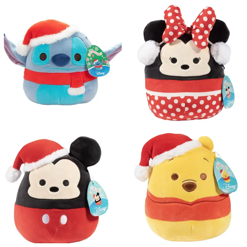 

Рождественский набор плюшевых игрушек Disney, супер мягкий зефир, как мягкие игрушки, Микки и Минни, стежка, Винни, подарок