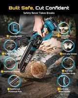 SEESII Polesaw High Branch Saw Cordless 8'' Electric Chainsaw with 3M Extension Pole for Tree Trimming Limb Cutter Pruner 5