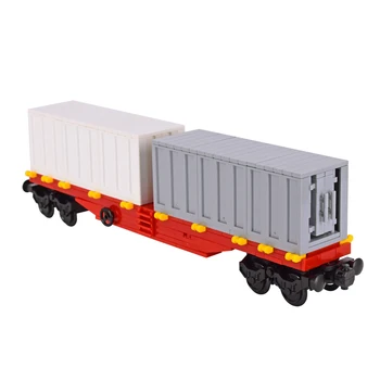 Double Container Flat Wagon Train MOC – DIY Building Brick Model Instructions PDF for Freight Train Fans, Digital Download Only 1