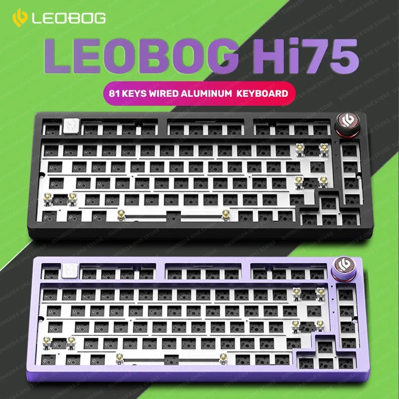 

LEOBOG Hi75 Mechanical Keyboard Aluminum Kits Multifunctional Knob Hot Swap Wired Gaming KeyboardRGB Gasket Pc Gamer Mac Office