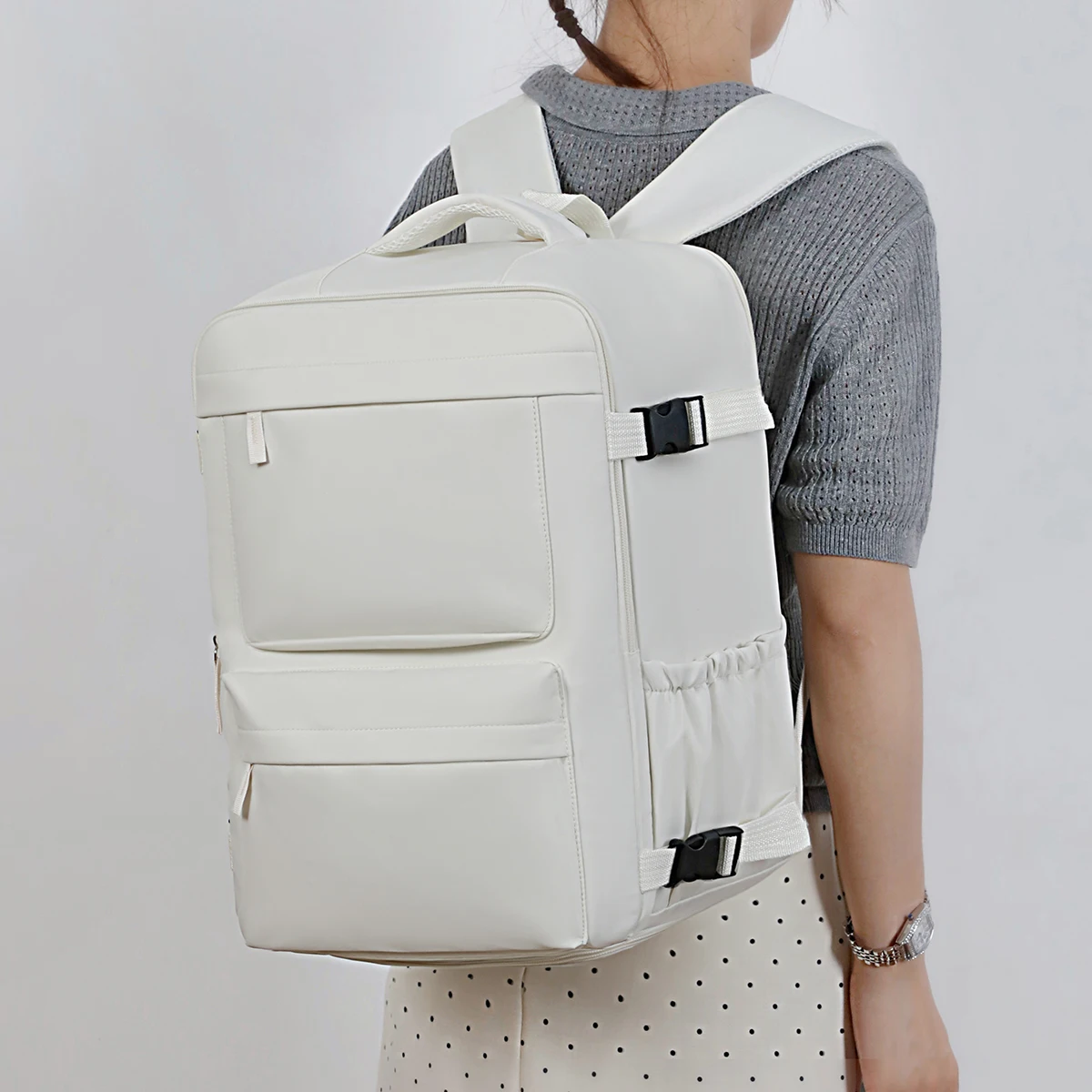 Short-Distance Travel Bag for Women, Lightweight Large-Capacity Backpack, Business Trip Travel Carry-On Bag, Expandable Luggage Bag, Business Backpack