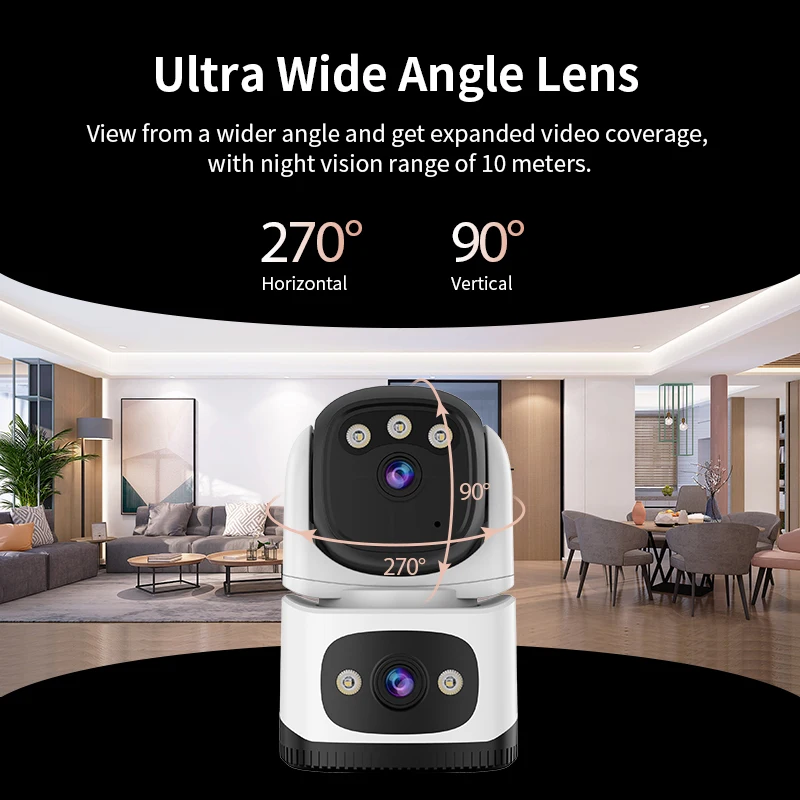 

Vstarcam 4MP Dual Lens Wireless PTZ IP Dome Camera O-Kam APP Full Color AI Humanoid Detection Home Security CCTV Baby Monitor