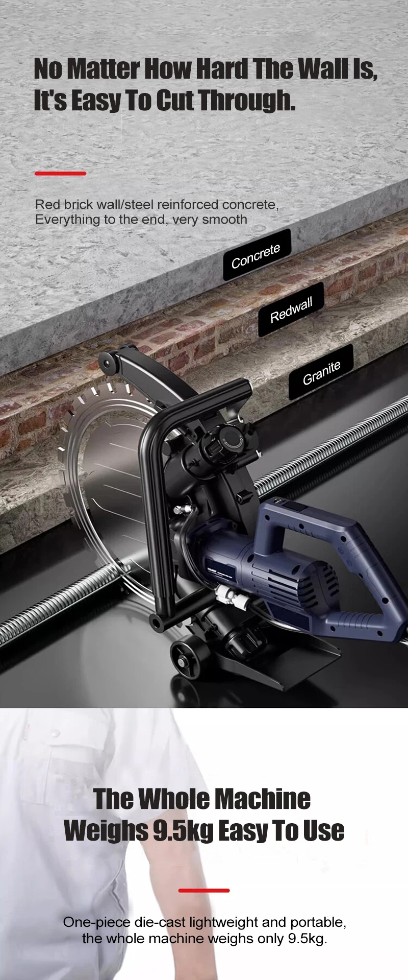 4500 W Ringsäge Hochfrequenz Elektrische Ringsäge Maschine Beton Wand Schneiden Maschine Beton Cutter – Detail 7