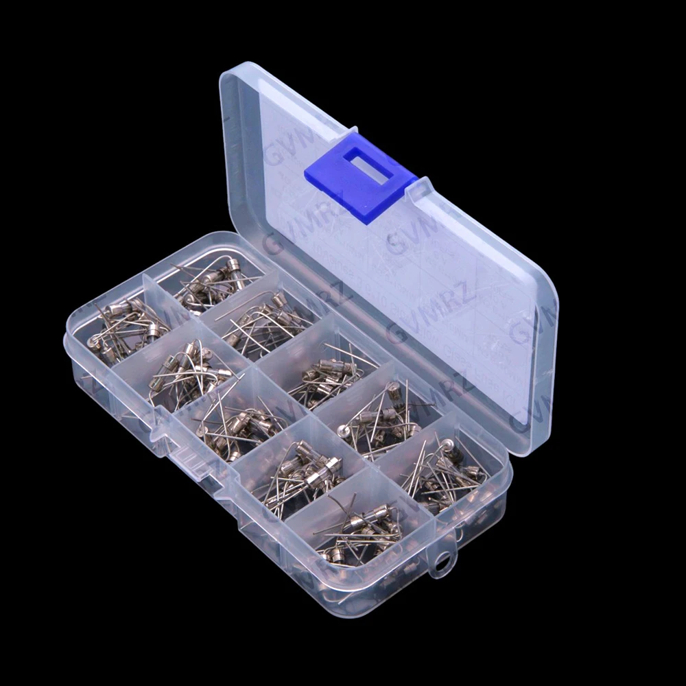10Values ​​100PCS 0.5A 10A 3.6x10mm Leaded Glass Fuse Tubes 0.5A/10A Straight Through-hole 250V Kit