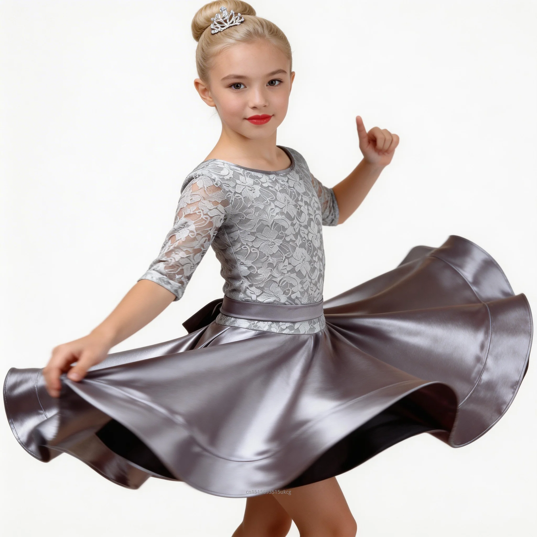 

Платье для латиноамериканских танцев для подростков, детское платье для латиноамериканских танцев с коротким/длинным рукавом, платье для выступлений и соревнований по латиноамериканским танцам