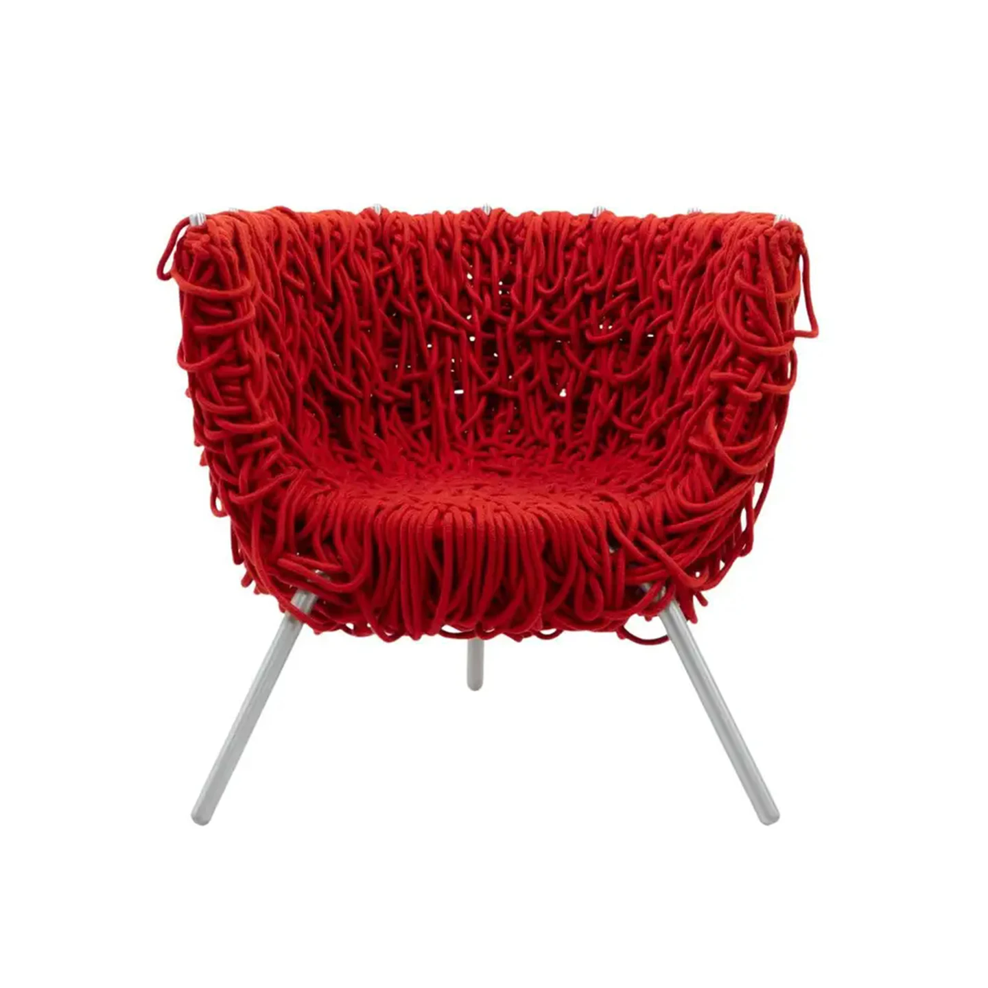 #Italian Luxury Design Hand-Made Woven Leisure Sofa Chair Home Living Balcony Outdoor Lounge Armchair Reception Aluminum Chair