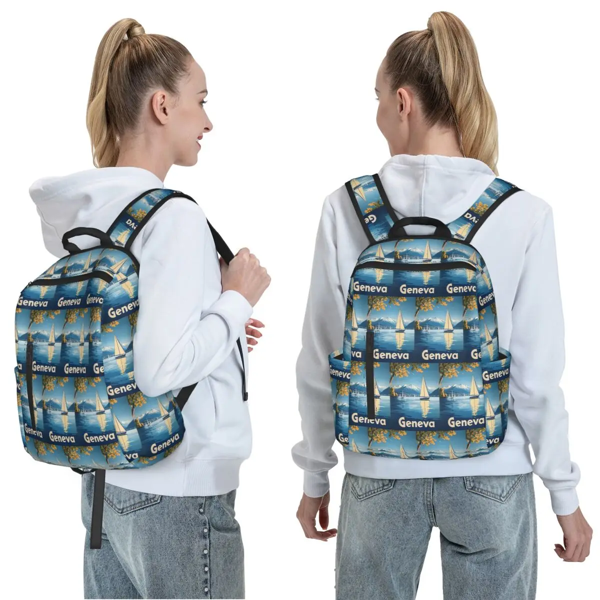 Discover The Enchanting Allure Of Geneva Backpack Daypack Large Capacity Kids BookBag School Bag Shoulder Bags for Men Women