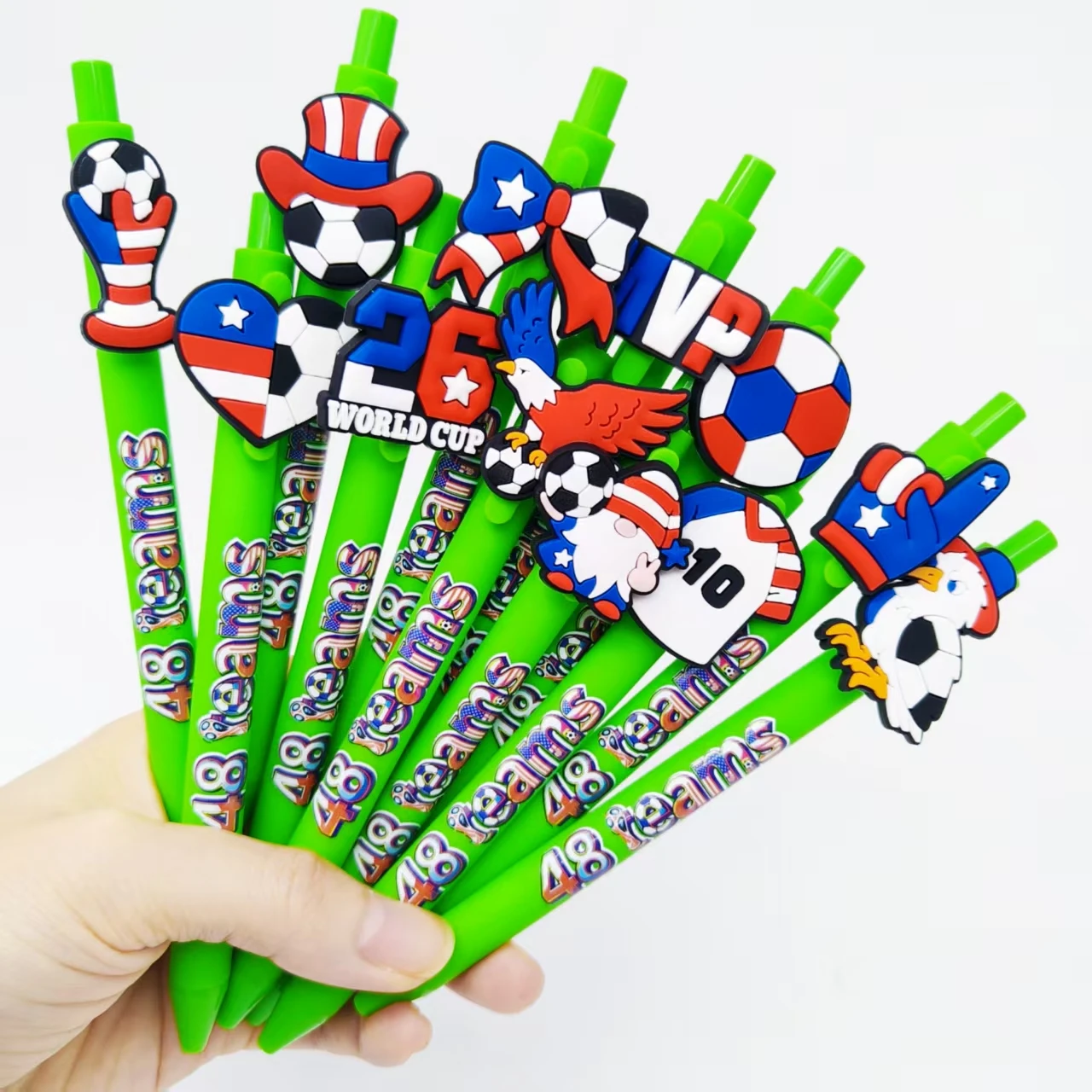 5 قطعة/10 قطعة موضوع أمريكي مباراة كرة القدم قلم حبر جاف أخضر هدية الحدث قلم حبر جاف