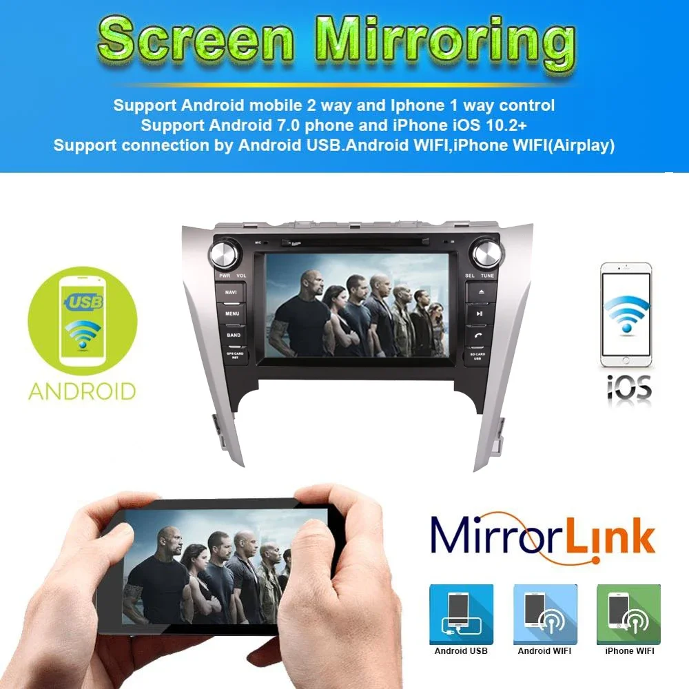 Android 12 Car GPS Navigation Multimedia DVD Player For TOYOTA CAMRY/AURION 2012-2014 (Middle East) Octa Core Radio Stereo