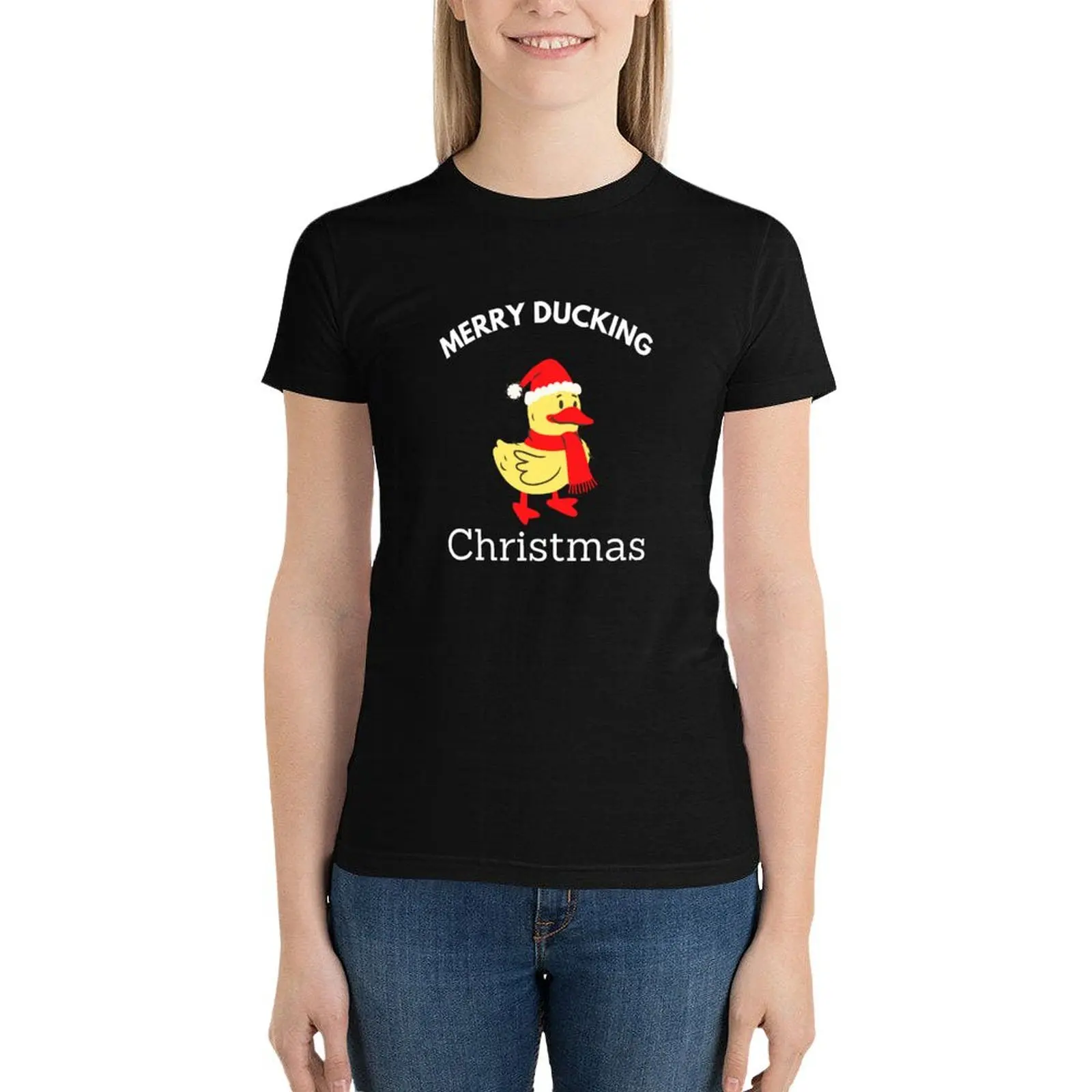 

Merry Ducking Christmas T-Shirt shirts graphic tees tees Woman fashion