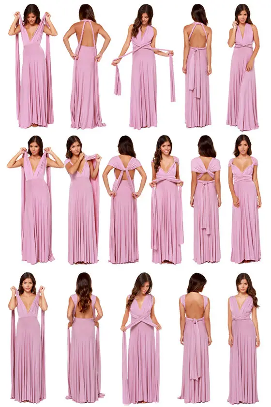2026 Sexy Damen Multiway Wickel-Convertible Boho Maxi Clubkleid Bandage Langes Kleid Party Brautjungfern Infinity Robe Longue Damen – Detail 2