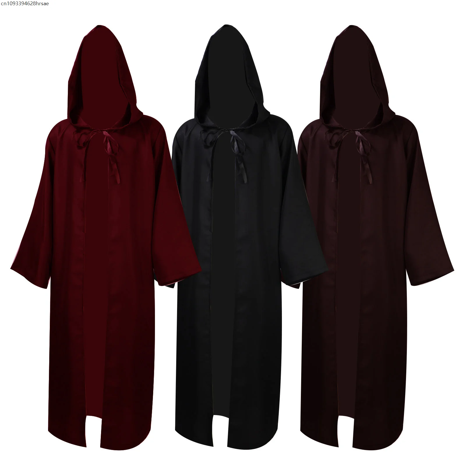 

Long Shirt Hooded Black Robe Costume Halloween Cloak Cosplay Costume Wizard Tunic Hooded Robe Adults and Children Clothing Set