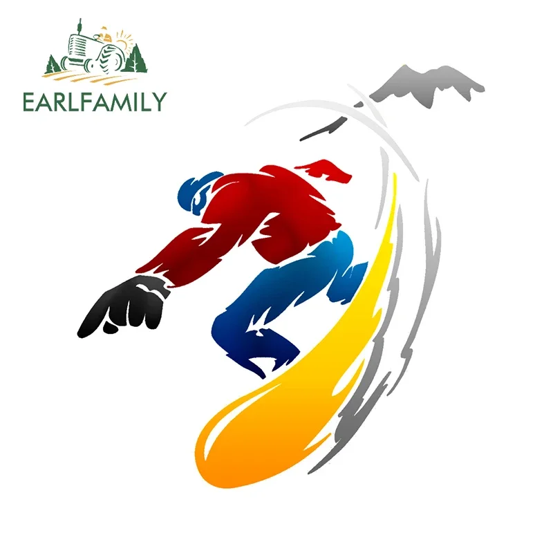 EARLFAMILY 13cm x 12.5cm for Snowboard Car Stickers Vinyl Car Wrap Decal Motorcycle Auto Air Conditioner Scratch-Proof Decor