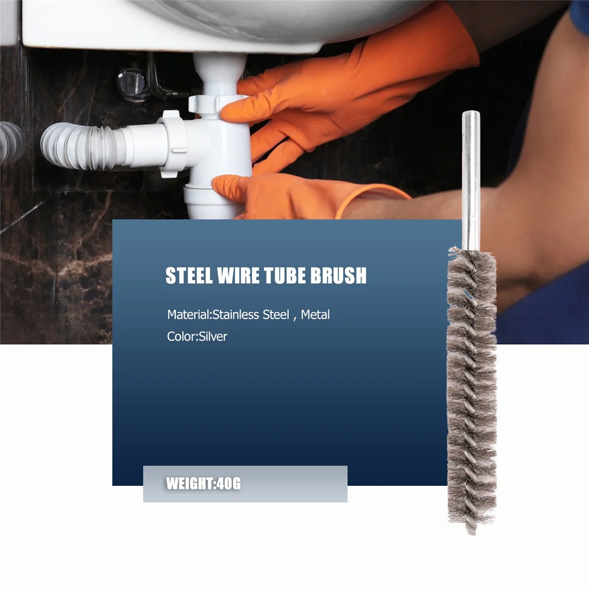 ワイヤーチューブクリーニングブラシ,ステンレス鋼,長さ17cm,直径20mm,現在人気