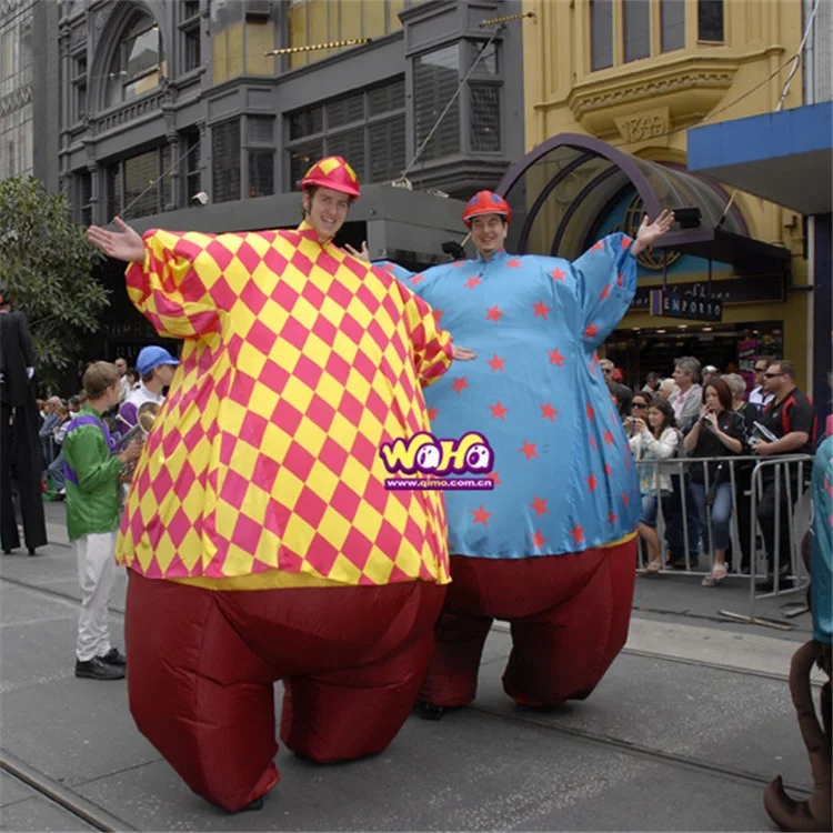 Inflatable Performance Fat Suit for Event Stage Carnival Parade Funny Inflatable Stilt Costume for Parade