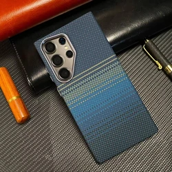 Luxury Carbon Fiber Texture Phone Case for Samsung Galaxy S26 S25 S24 S23 Ultra Plus MagSafe Wireless Charging Shockproof Cover