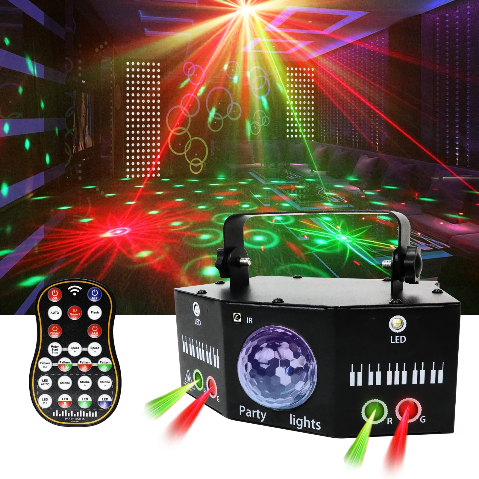 

HCWE Hot Selling LED Laser Effect Stage Light RGB Disco Ball Party Lighting Lazer Lamps for Outdoor Night Club DMX Control PC