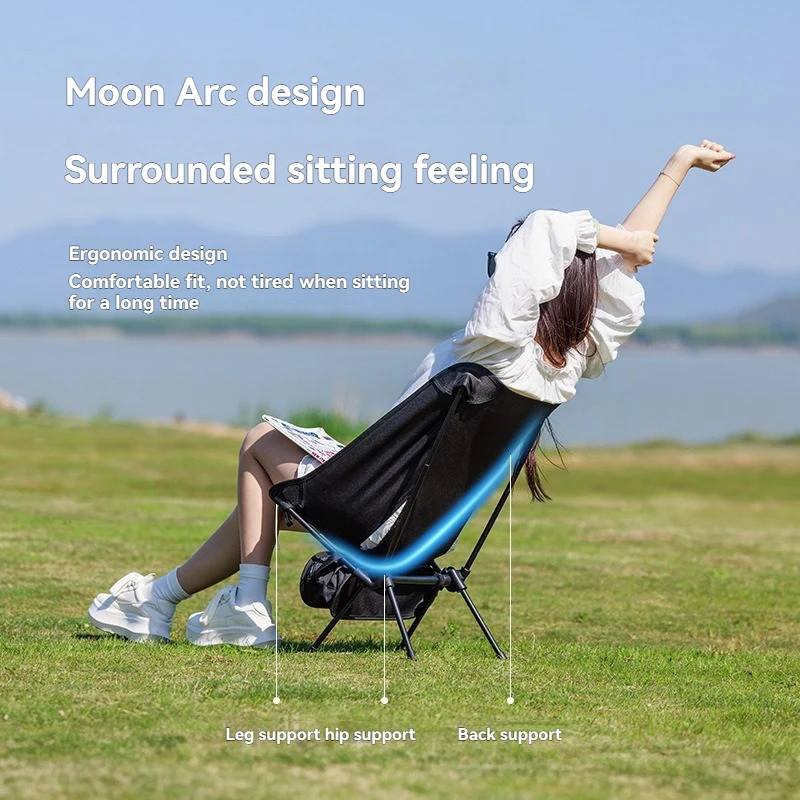 في الهواء الطلق كرسي القمر المحمولة القيلولة التخييم الصيد كرسي كرسي الشاطئ كرسي قابل للطي كرسي تخييم #2