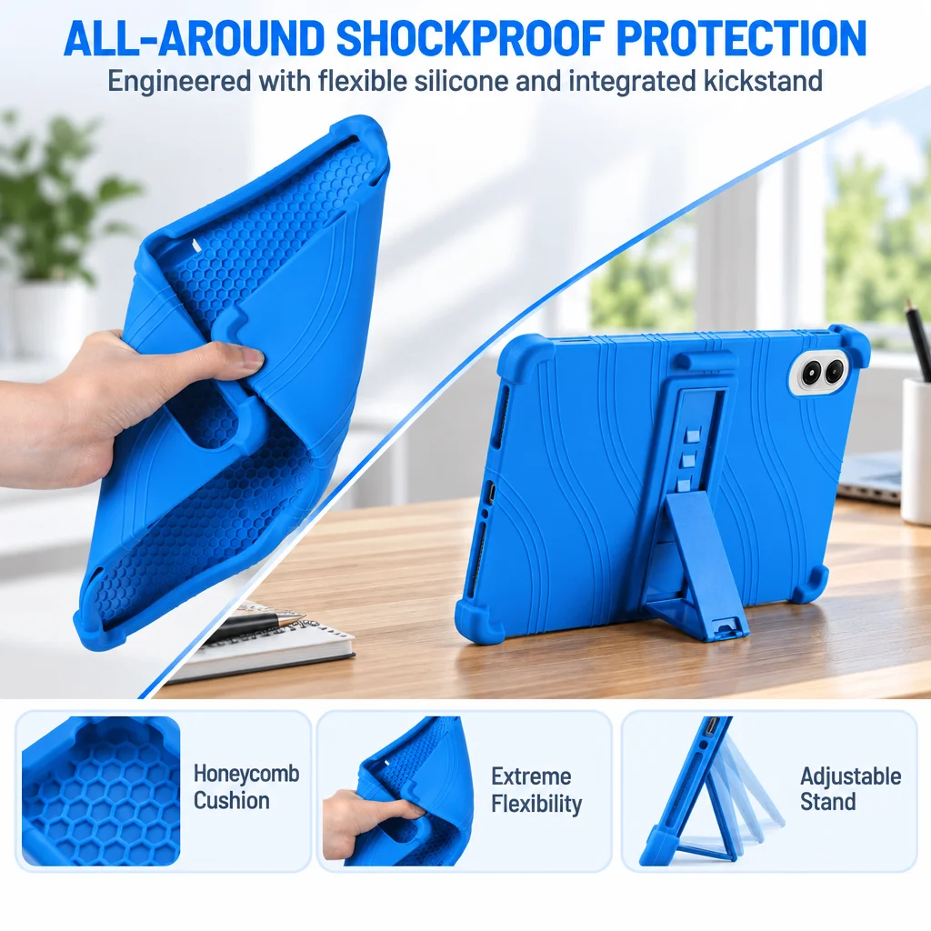for REDMI Pad 2 pro 12.1-inch Tablet Protective Cover Shockproof Soft Silicon Case with Stand Feature
