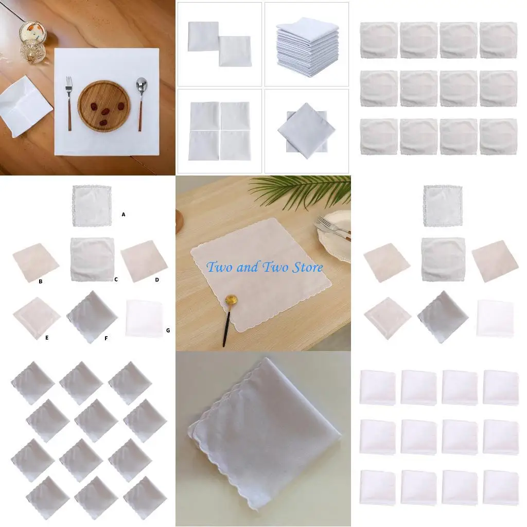 HX6F Toalla bolsillo encaje blanco para deportes, viajes, trabajo, novios, bodas, bailes