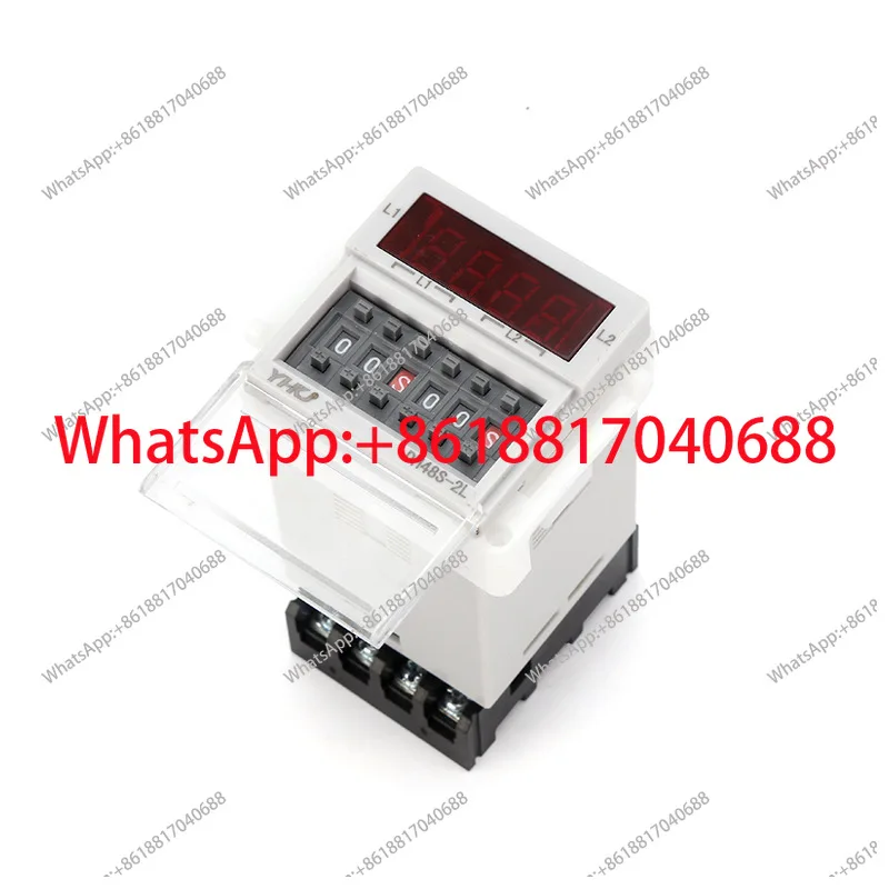 1PCS, dual-channel time relay DH48S-2L two sets of independent setting control delay trigger with seat 0.1S-99H