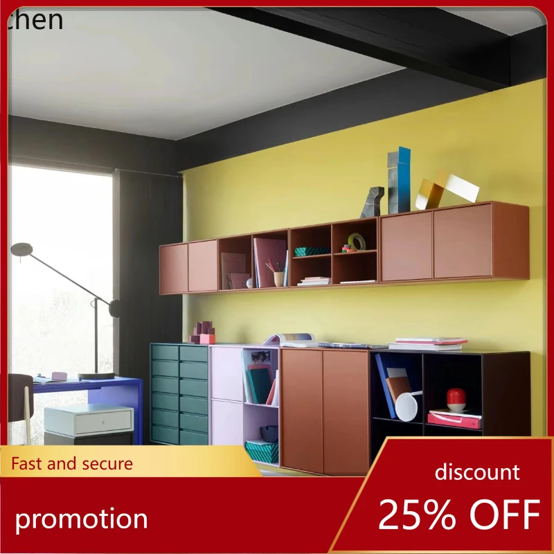 

HXL Italian modern minimalist color dopamine module bookcase combination luxury home decor