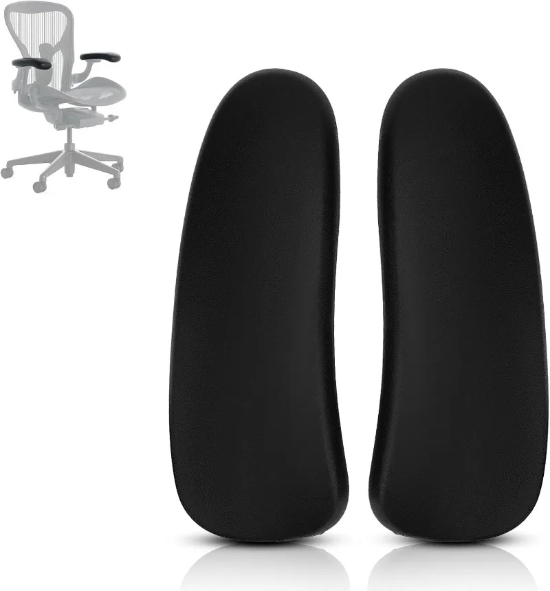 1 par de almofadas de braço de substituição para cadeira de braço para cadeira Herman Miller Classic Aeron - substituição de descanso de braço para cadeira de escritório preto