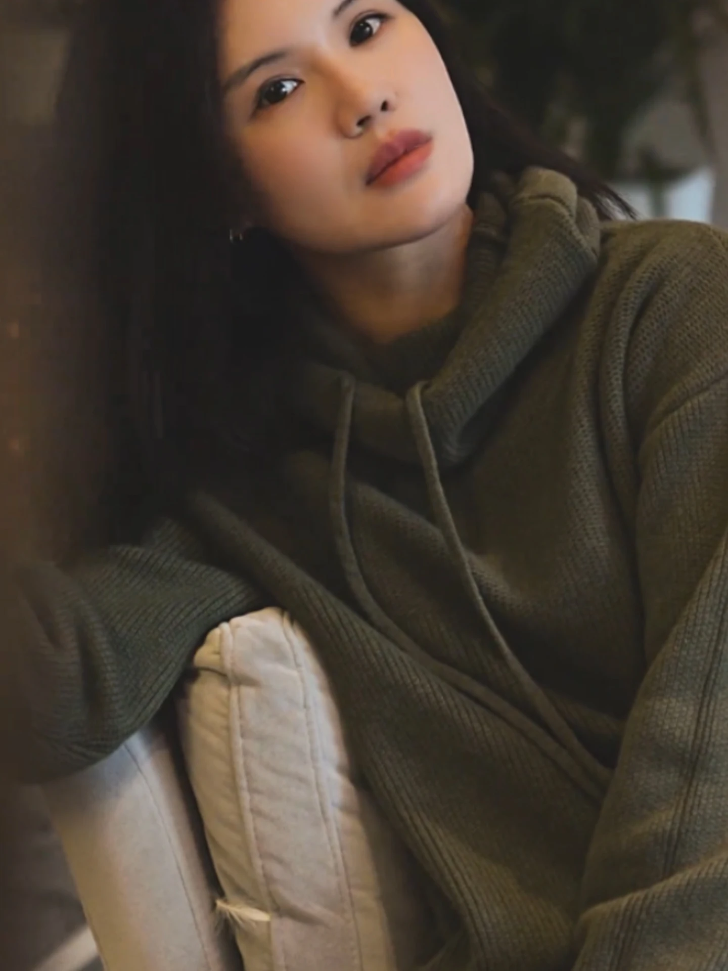 Comodo maglione lavorato a maglia lungo allentato Sve Colore puro Casual Sle Winter Faionable Top con cappuccio da donna Premium Quali