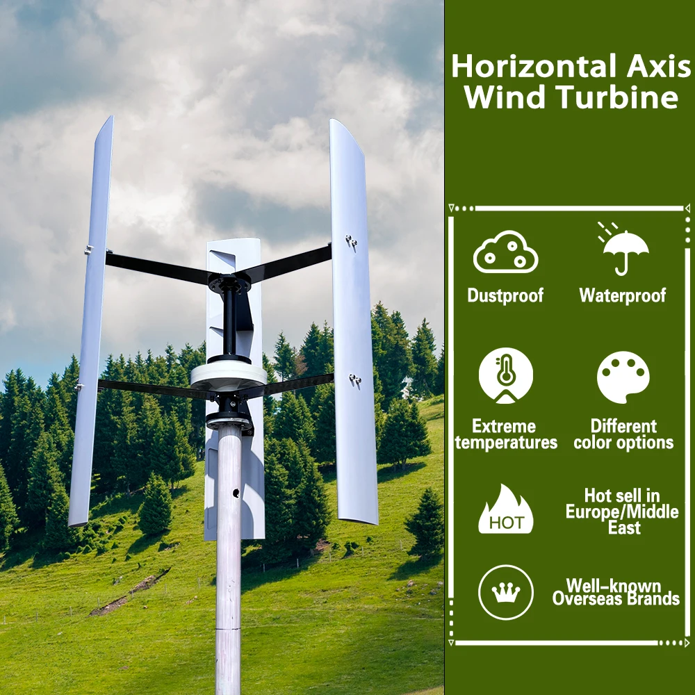 

Windmill 1000w 2000w Vertical axis helix wind turbine generator 24v 48v 96v 120v 3 phase 50HZ for home use