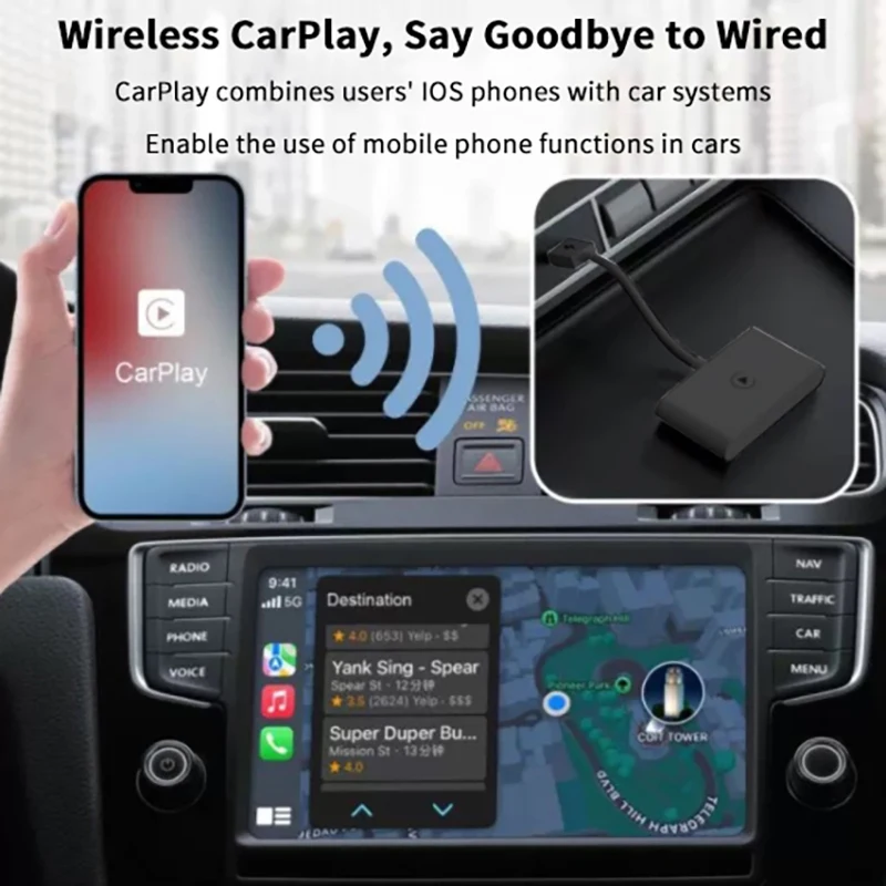 

Wireless CarPlay Adapter For Android IOS Convert Wired CarPlay To Wireless Dongle Plug Paly USB/Type-C Auto Car Adapter