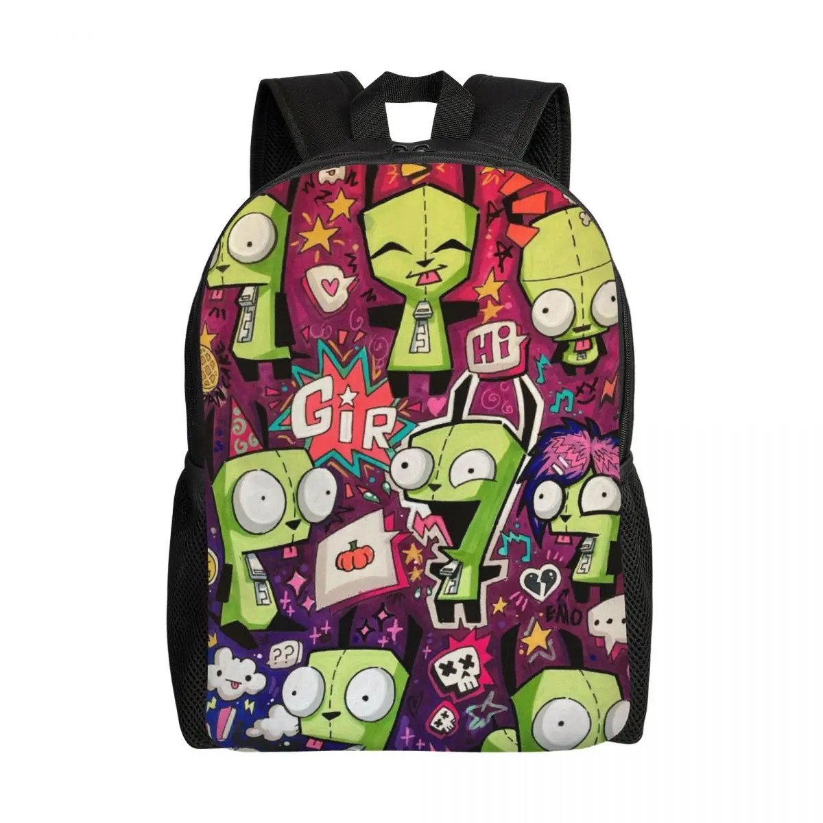 

Custom I-Invader Z-Zim Cartoon Travel Backpack Men Women School Computer Bookbag College Student Daypack Bags