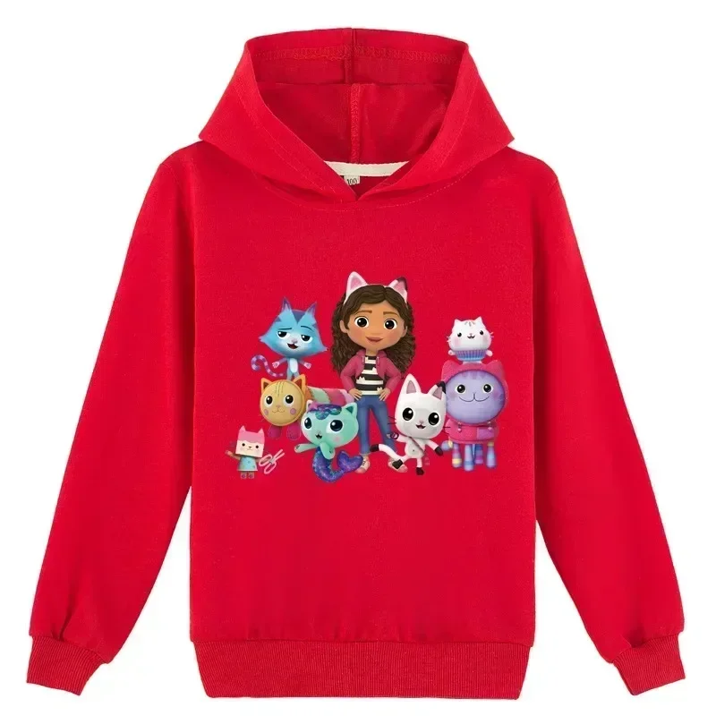 Gabbys Doll House Hoodie Children Spring Autumn New Kids Long Sleeve Coats Boys Gabbys Cats Sweatshirt Girls Casual Clothes