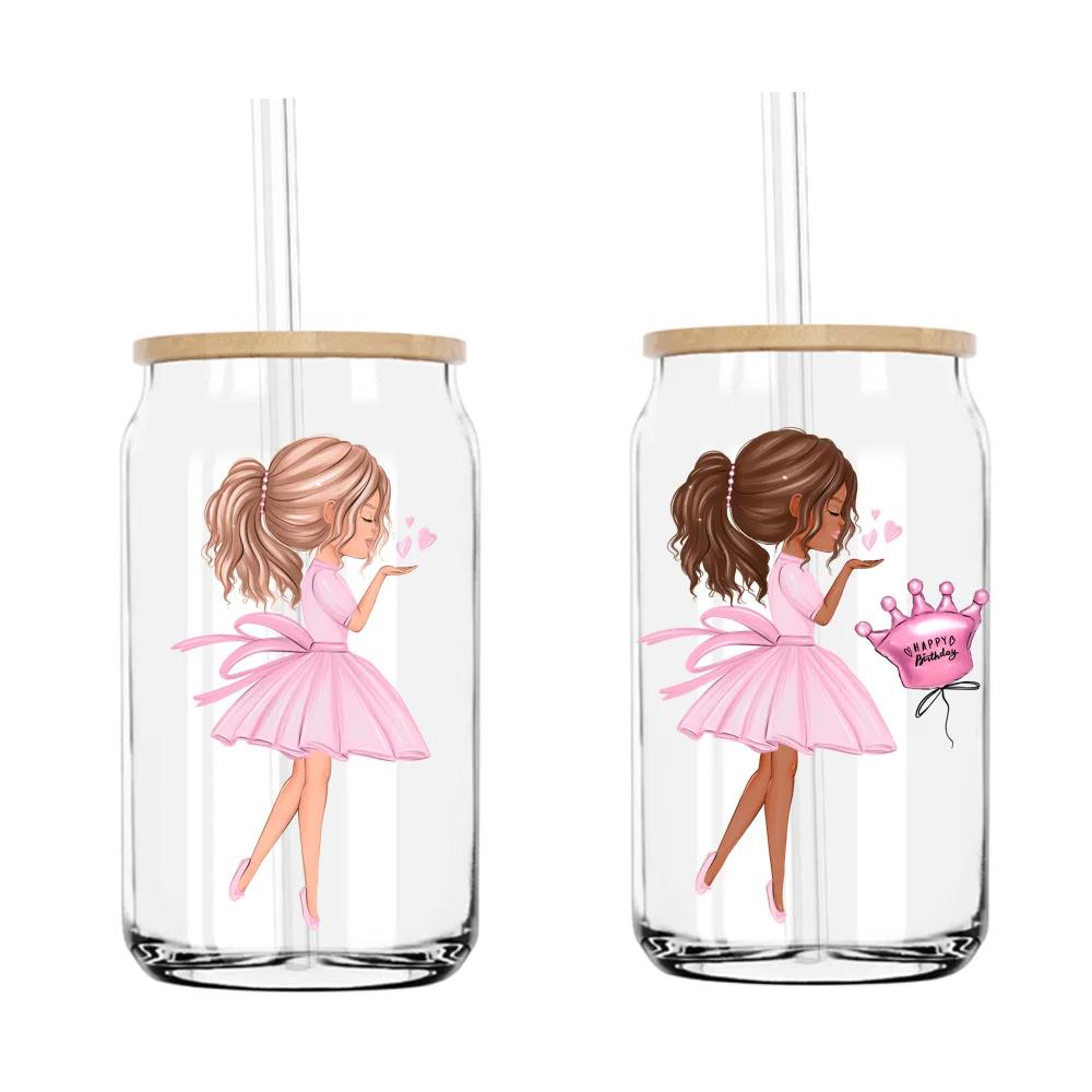 ダンスガール-ボビー,コールカップ,マグカップ,タンブラー用の防水装飾ステッカー