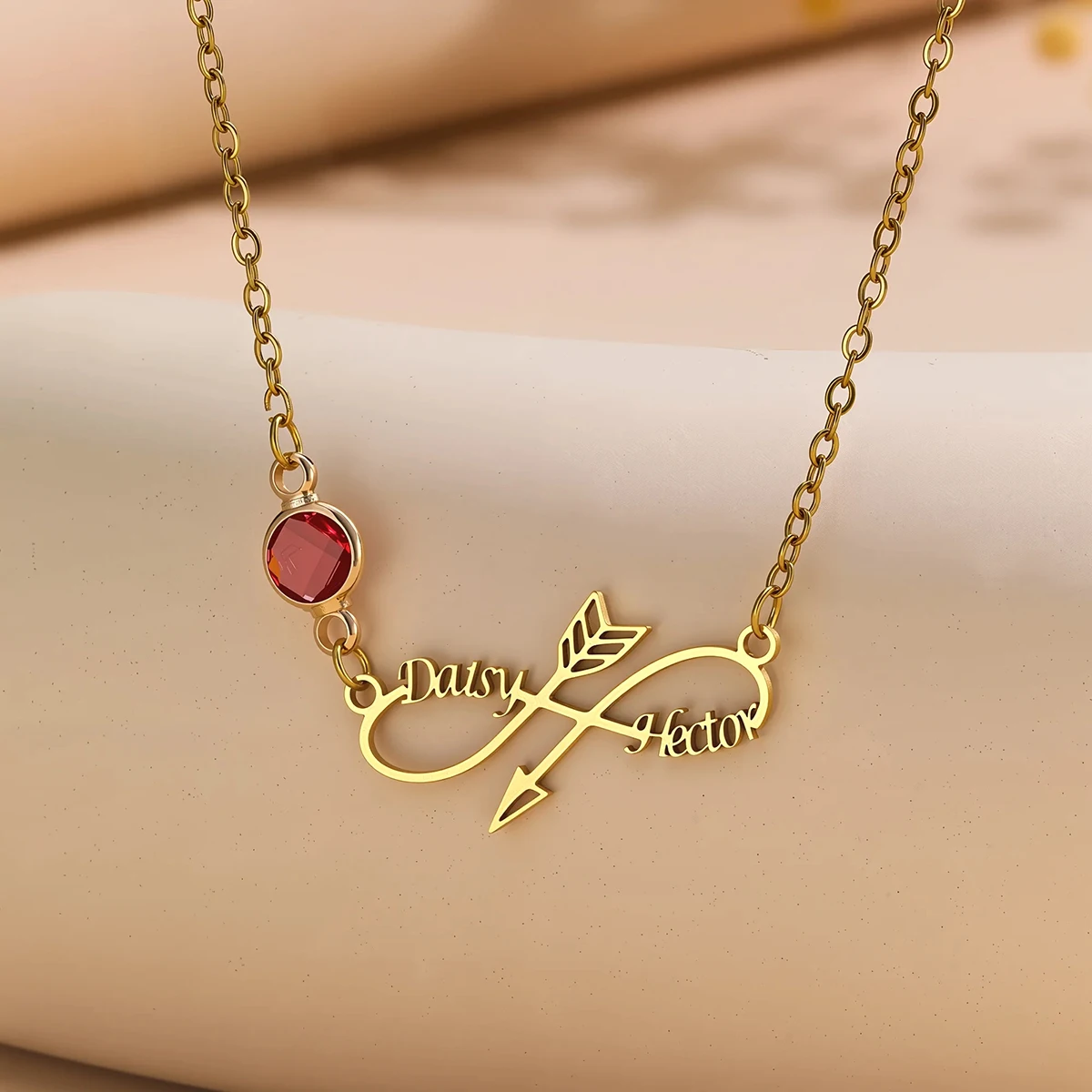 

Stainless Steel Custom Names Necklace Personalized Arrow Infinity Symbol Names Necklaces Jewelry Friends Gift